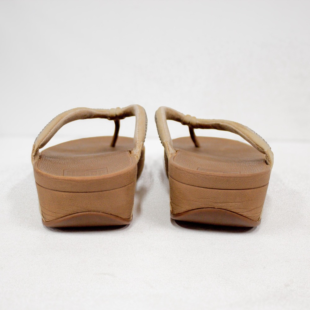 Fitflop Brown and White Sandals with Sparkle - Picture 5 of 11
